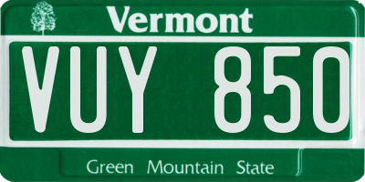 VT license plate VUY850