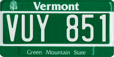 VT license plate VUY851