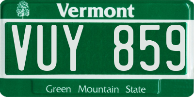 VT license plate VUY859