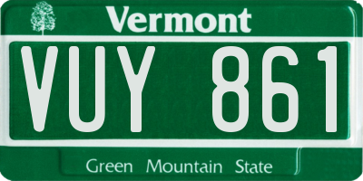 VT license plate VUY861