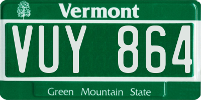 VT license plate VUY864
