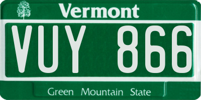VT license plate VUY866
