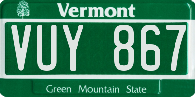 VT license plate VUY867
