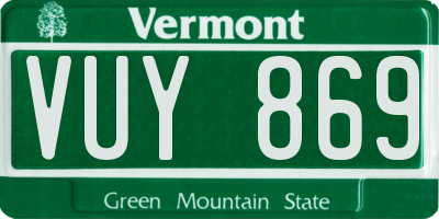 VT license plate VUY869