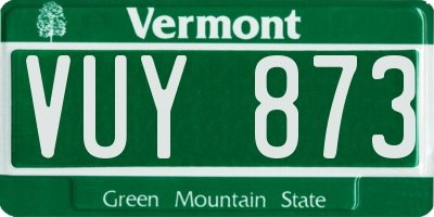 VT license plate VUY873