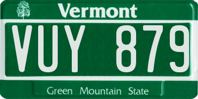 VT license plate VUY879