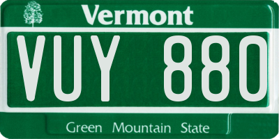 VT license plate VUY880
