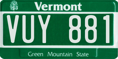 VT license plate VUY881