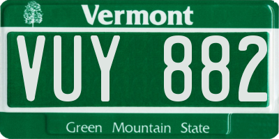 VT license plate VUY882