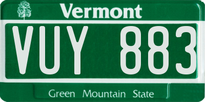 VT license plate VUY883