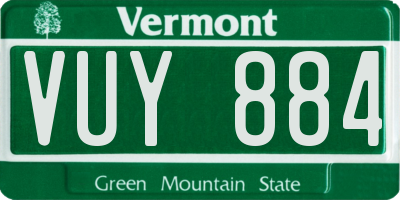 VT license plate VUY884