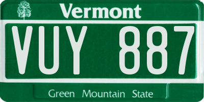 VT license plate VUY887