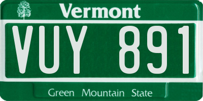 VT license plate VUY891