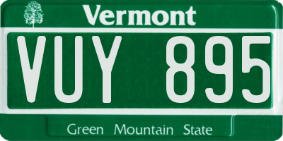 VT license plate VUY895