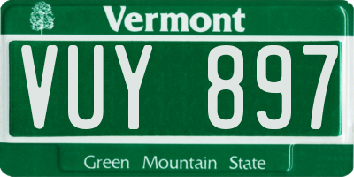 VT license plate VUY897