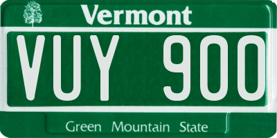 VT license plate VUY900