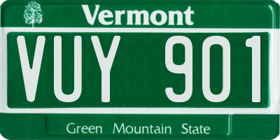 VT license plate VUY901