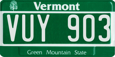 VT license plate VUY903
