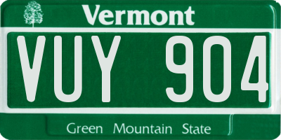 VT license plate VUY904
