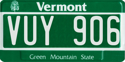 VT license plate VUY906
