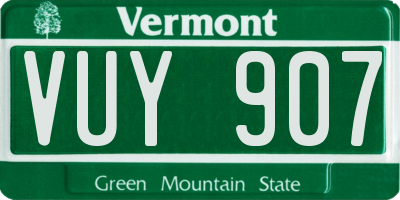 VT license plate VUY907