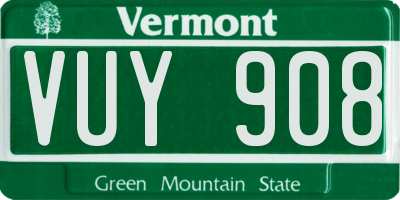 VT license plate VUY908