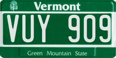 VT license plate VUY909