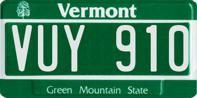 VT license plate VUY910