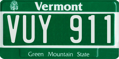 VT license plate VUY911