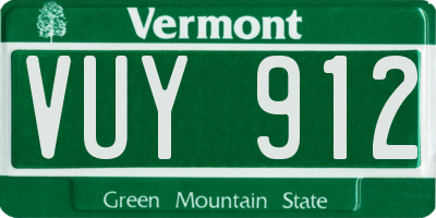 VT license plate VUY912