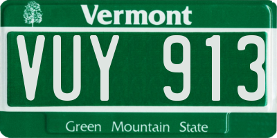 VT license plate VUY913