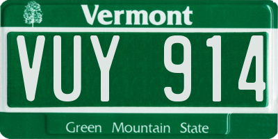 VT license plate VUY914