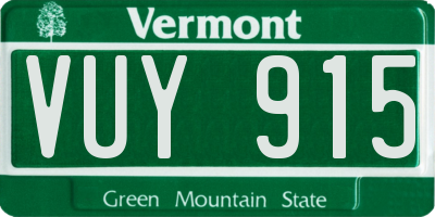 VT license plate VUY915