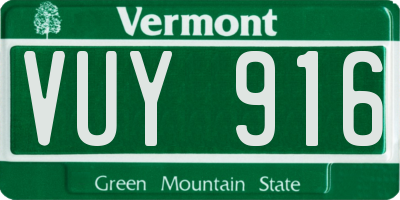 VT license plate VUY916