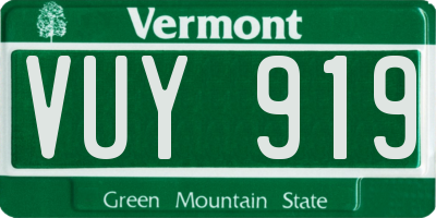 VT license plate VUY919