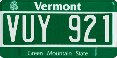 VT license plate VUY921