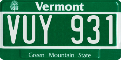VT license plate VUY931