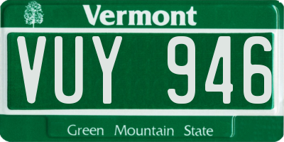 VT license plate VUY946