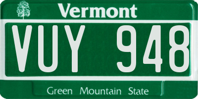 VT license plate VUY948