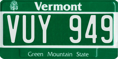 VT license plate VUY949