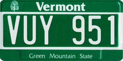 VT license plate VUY951