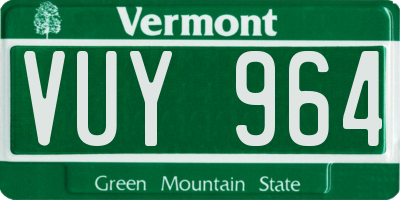VT license plate VUY964