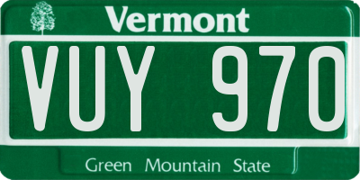 VT license plate VUY970