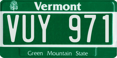 VT license plate VUY971