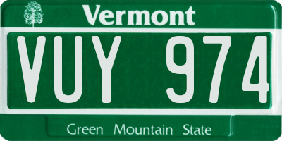 VT license plate VUY974