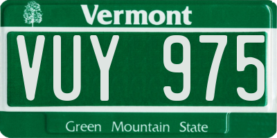 VT license plate VUY975