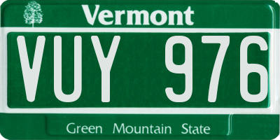 VT license plate VUY976