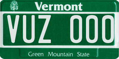VT license plate VUZ000