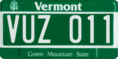 VT license plate VUZ011