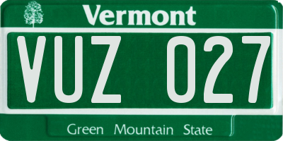 VT license plate VUZ027